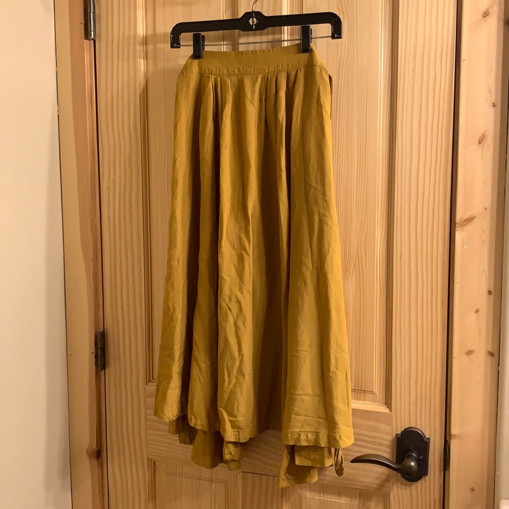 Opia linen skirt, size xs, rich mustard color